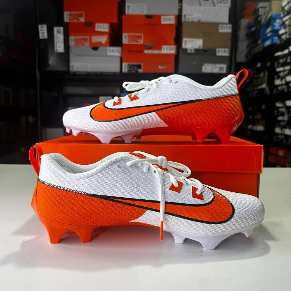 Nike Vapor Edge Speed 360 2 White Brilliant Orange FQ4045-100 Cleats Size 15
